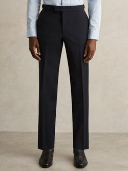 Reiss Promise Tailored Fit Wool Blend Suit Trousers, Navy, Navy