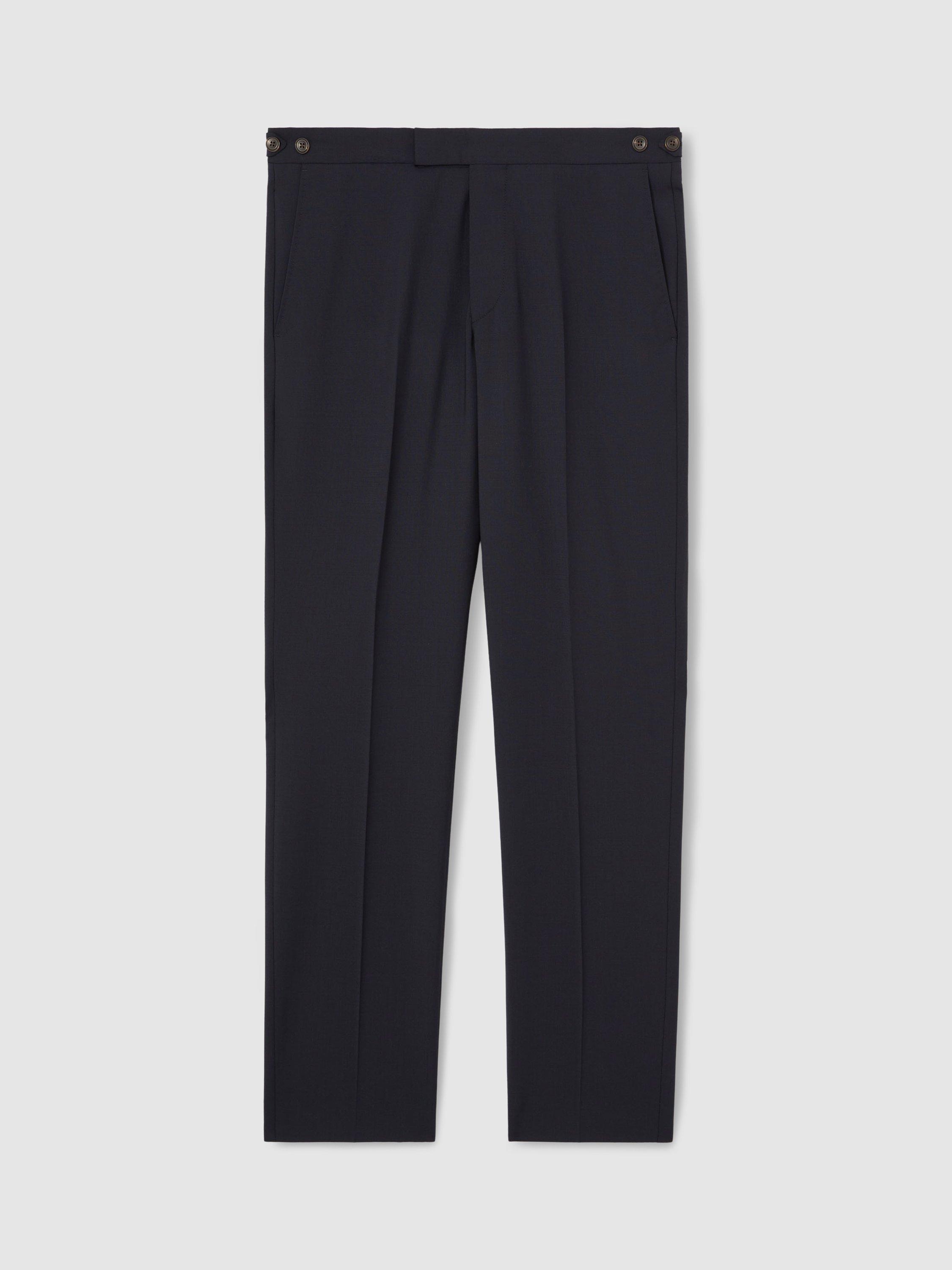 Product image 3 of 5, which shows Reiss Promise Tailored Fit Wool Blend Suit Trousers, Navy, 28R
