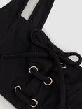 Reiss Dee Square Neck Textured Bikini Top