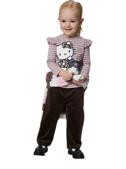 NAME IT Kids' Hello Kitty Stripe Long Sleeve Top, Burnished Lilac - view 2, Burnished Lilac