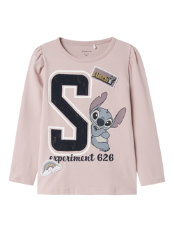 NAME IT Kids' Stitch Long Sleeve Top, Burnished Lilac, Burnished Lilac
