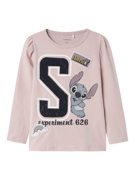NAME IT Kids' Stitch Long Sleeve Top, Burnished Lilac, Burnished Lilac