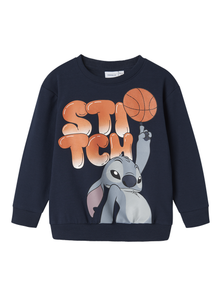 NAME IT Kids' Lilo & Stitch Graphic Sweatshirt, Navy Blazer, Navy Blazer