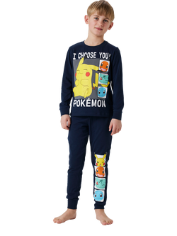 NAME IT Kids' Pokemon Long Sleeve Pyjama Set, Navy Blazer, Navy Blazer