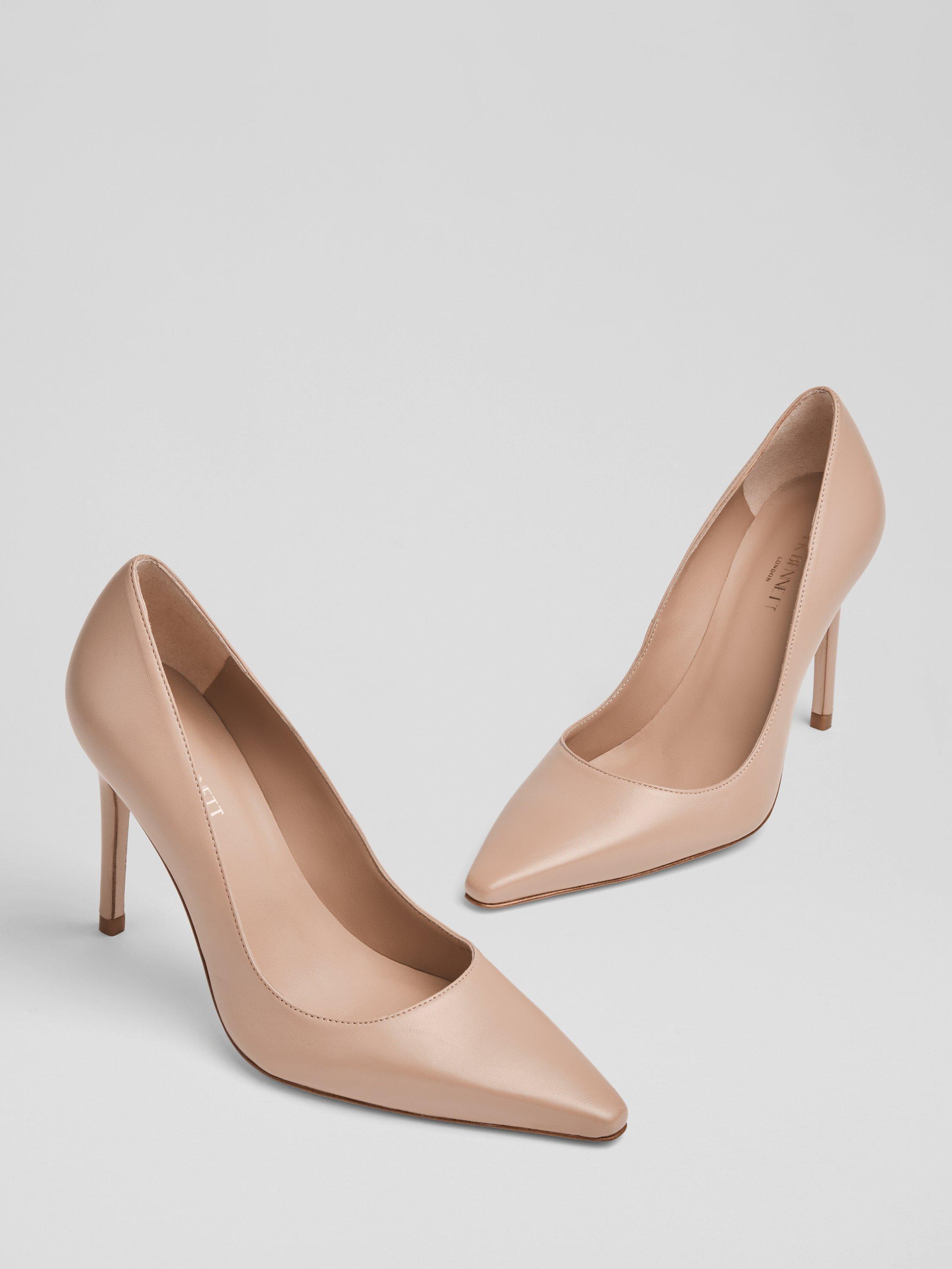 Product image 4 of 4, which shows L.K.Bennett Fern Pointed Toe Court Shoes, Beige, 2