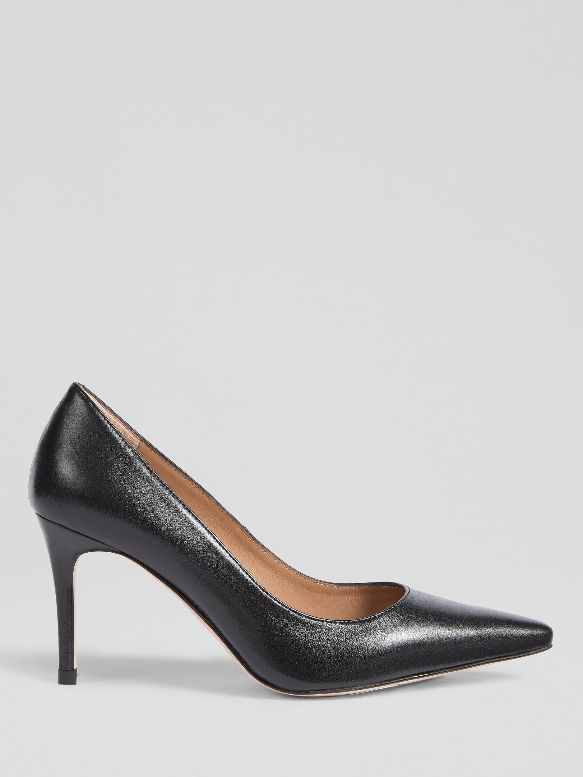 Product image 1 of 3, which shows L.K.Bennett Floret Pointed Toe Court Shoes, Black, 2