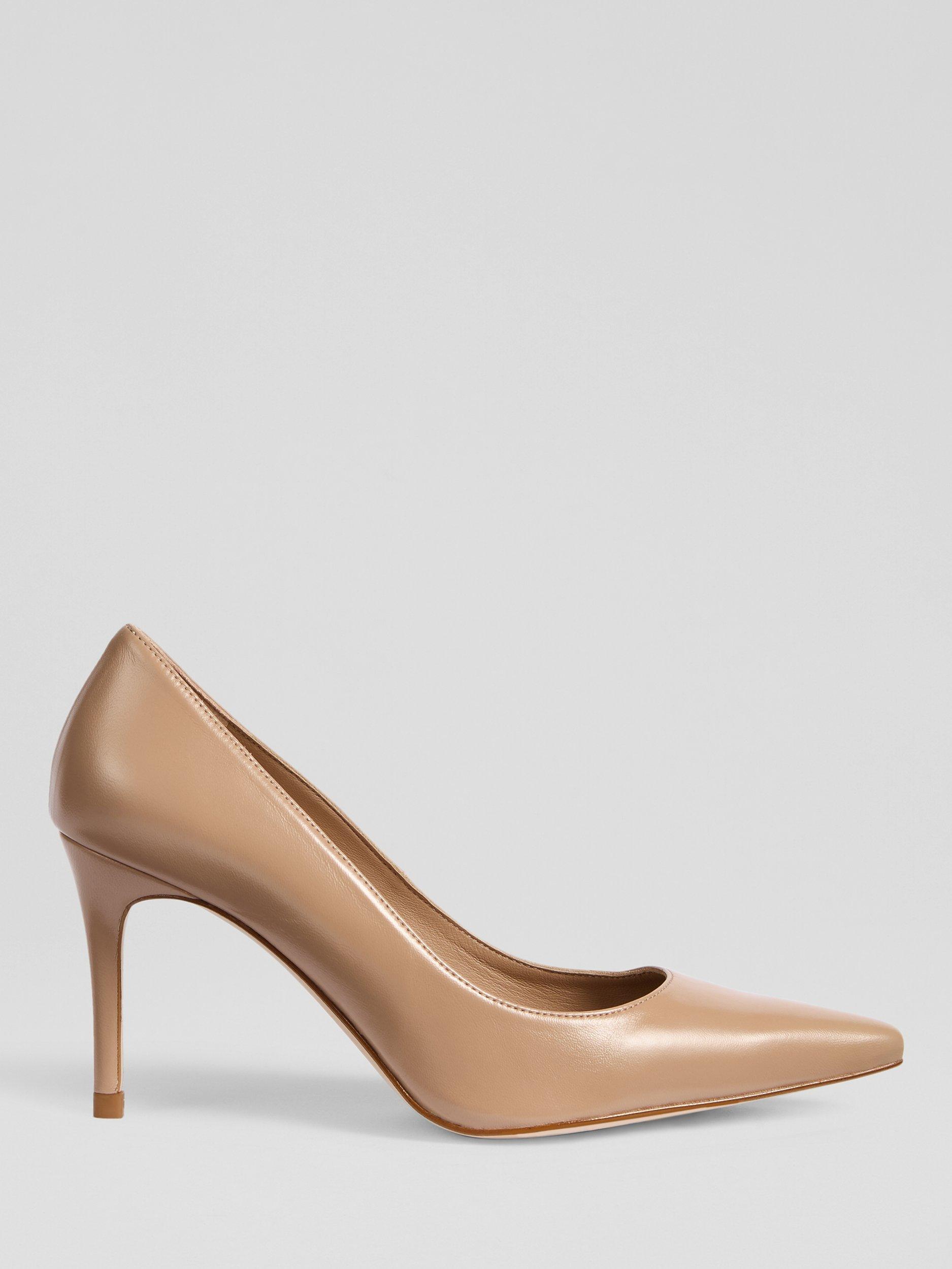 Product image 1 of 4, which shows L.K.Bennett Floret Pointed Toe Court Shoes, Beige, 2