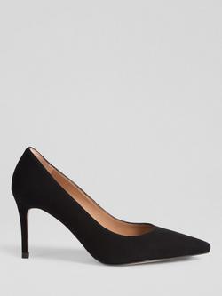 L.K.Bennett Floret Suede Closed Court Shoes, Black