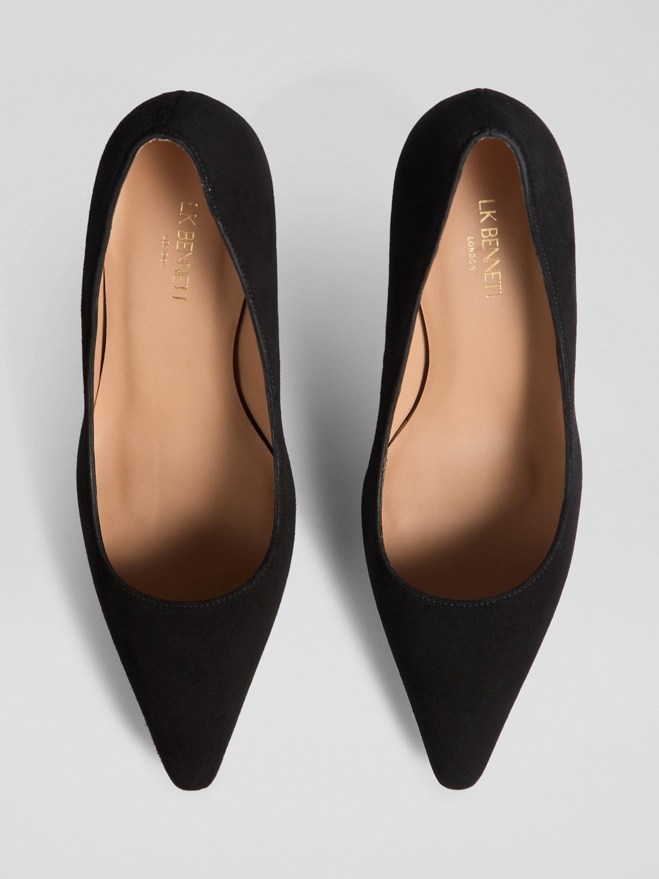 Product image 2 of 3, which shows L.K.Bennett Floret Suede Closed Court Shoes, Black, 2