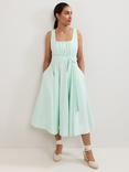 Phase Eight Petite Melinda Ruched Dress, Pale Green