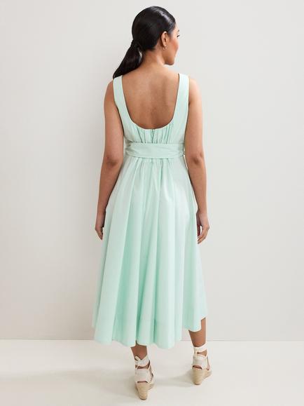 Phase Eight Petite Melinda Ruched Dress, Pale Green - view 2, Pale Green