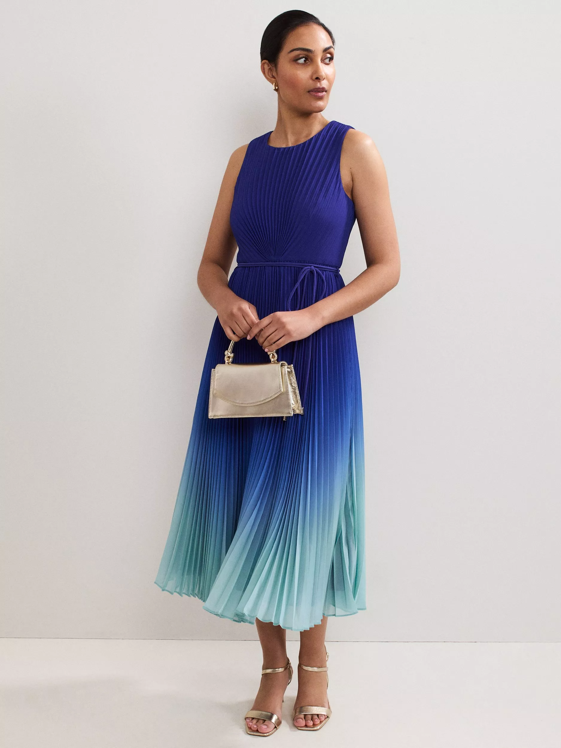 【関税込】PhaseEight ドレス☆Petite Simara Pleated Ombre Mid Petite Simara Ombre Pleat Midi Dress | Phase Eight UK |