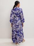 Phase Eight Petite Coralie Palm Print Dress, Blue