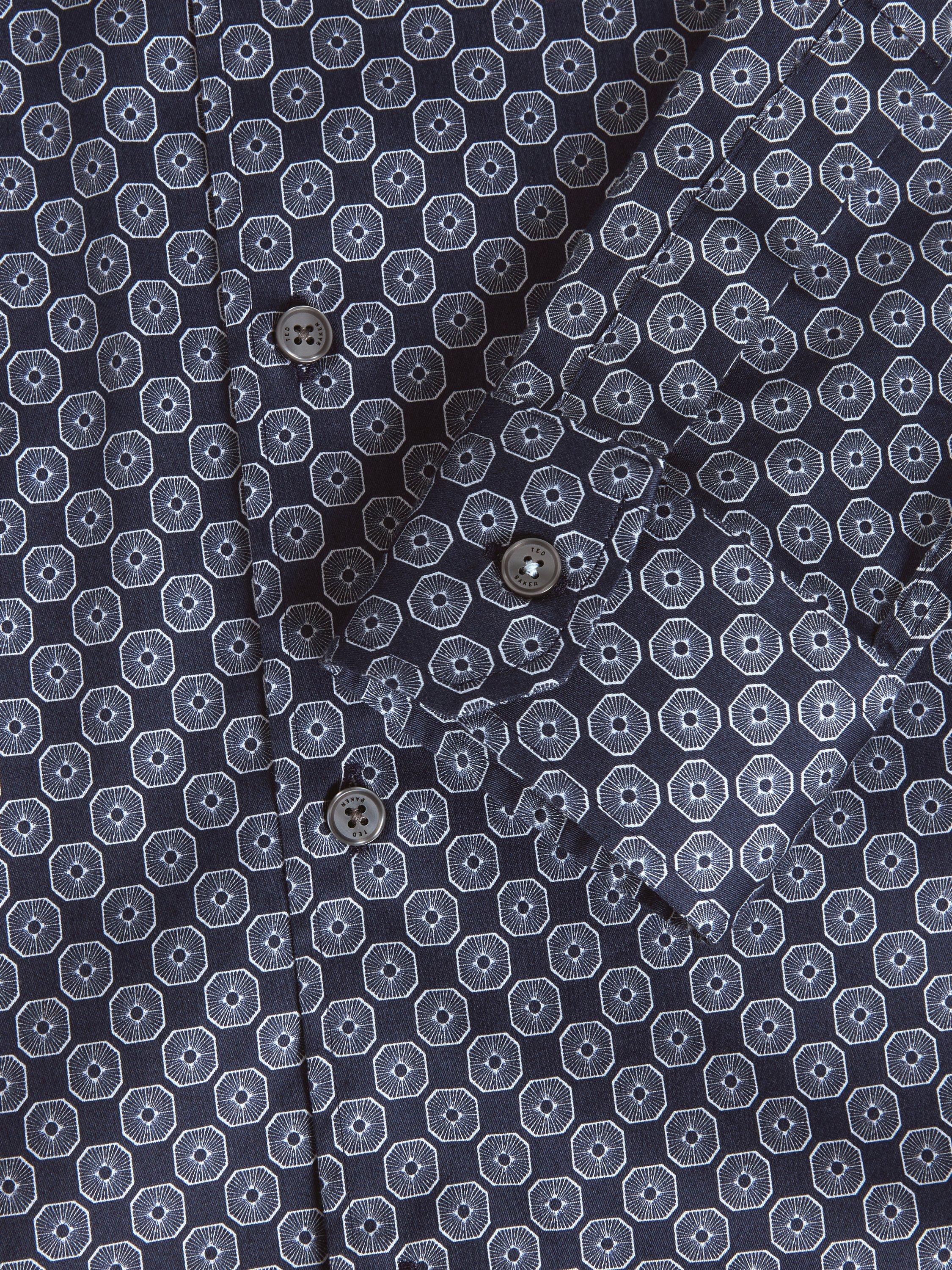 Product image 7 of 7, which shows Ted Baker Sef Geometric Print Cotton Blend Shirt, Navy, S