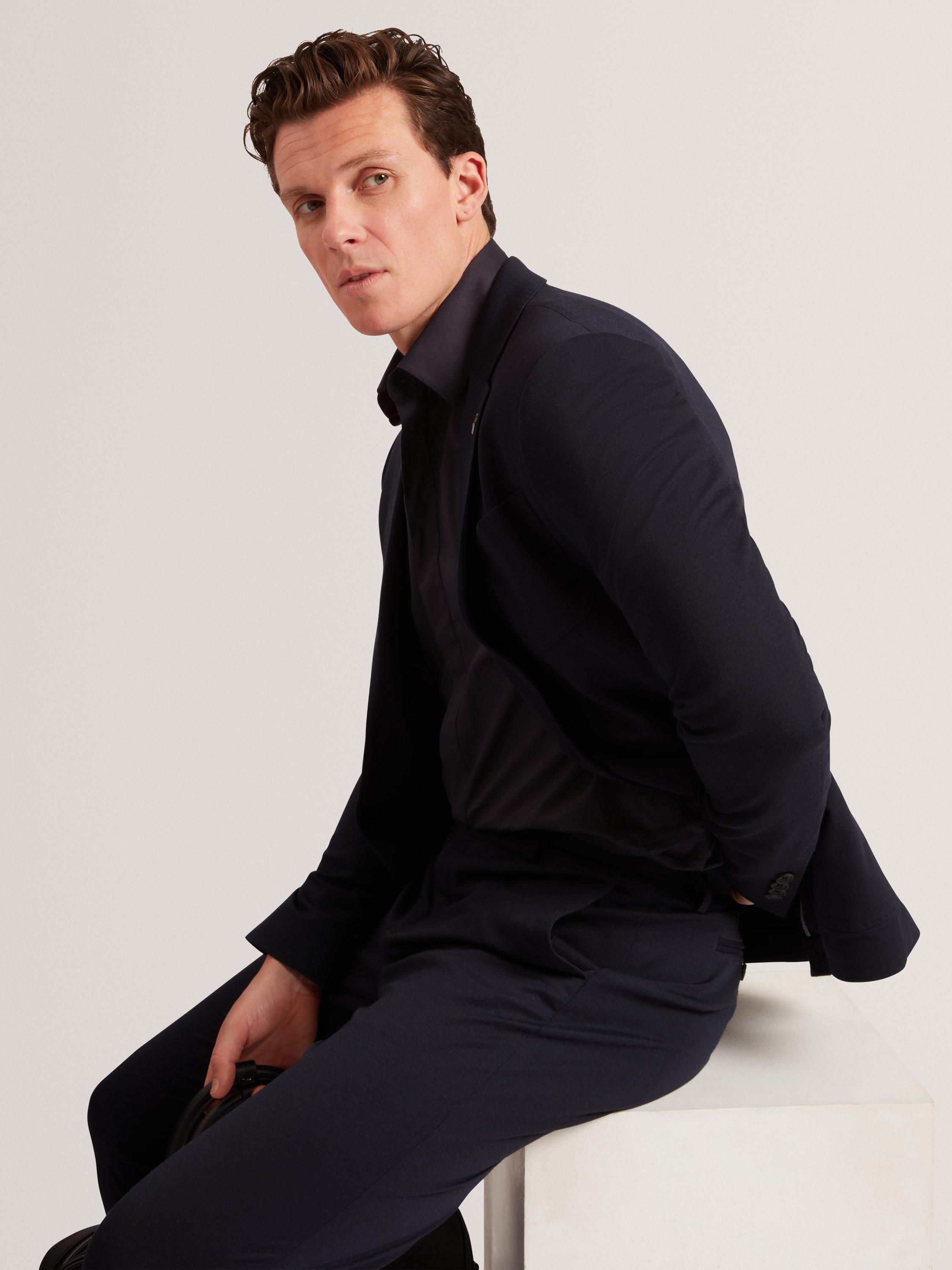 Product image 4 of 7, which shows Ted Baker Tibor Twill Shirt, Navy, M