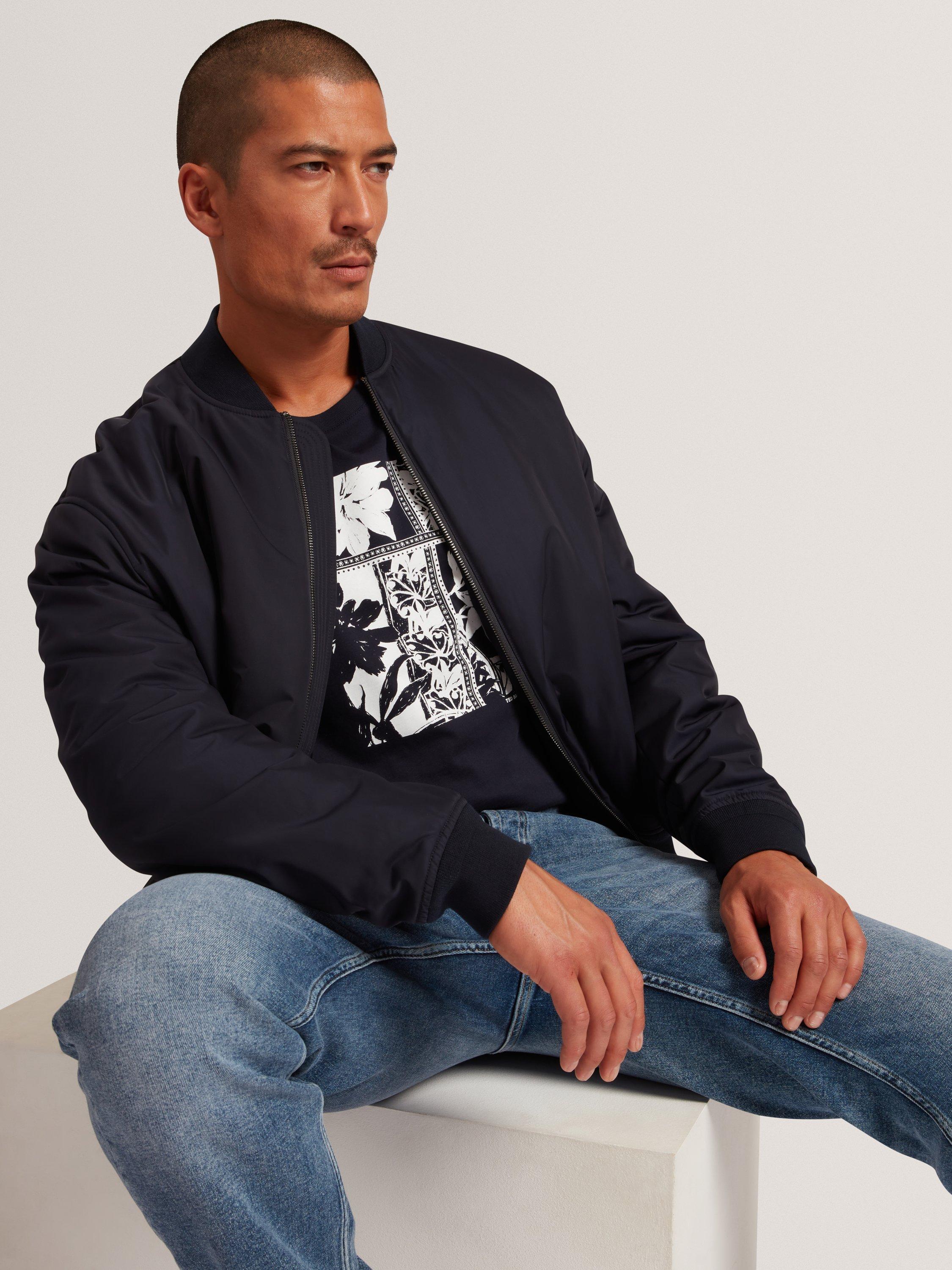 Product image 4 of 7, which shows Ted Baker Koney Graphic Print Cotton T-Shirt, Navy, S