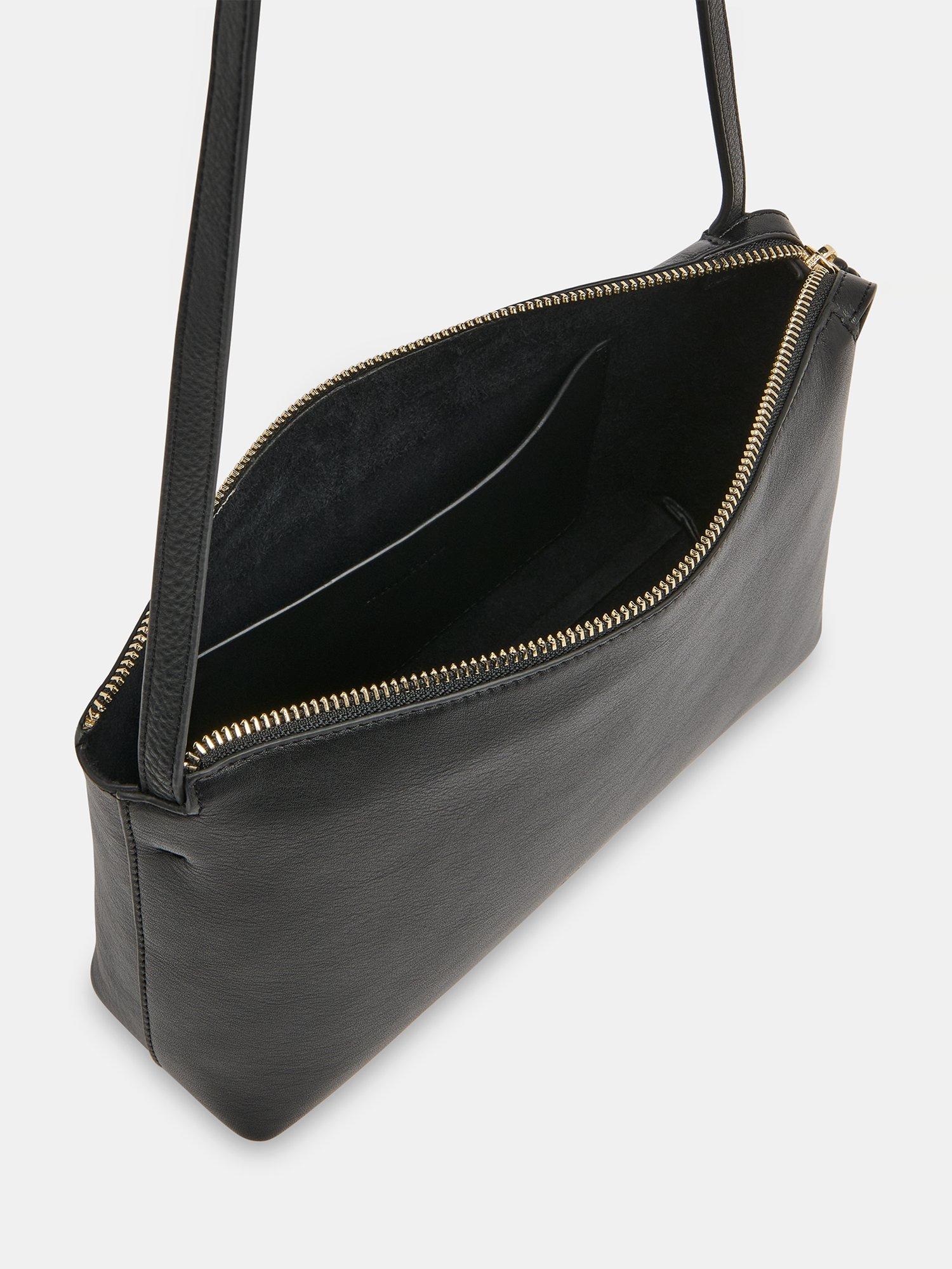 Product image 2 of 5, which shows Whistles Kaia Zip Top Leather Crossbody Bag, Black, One Size