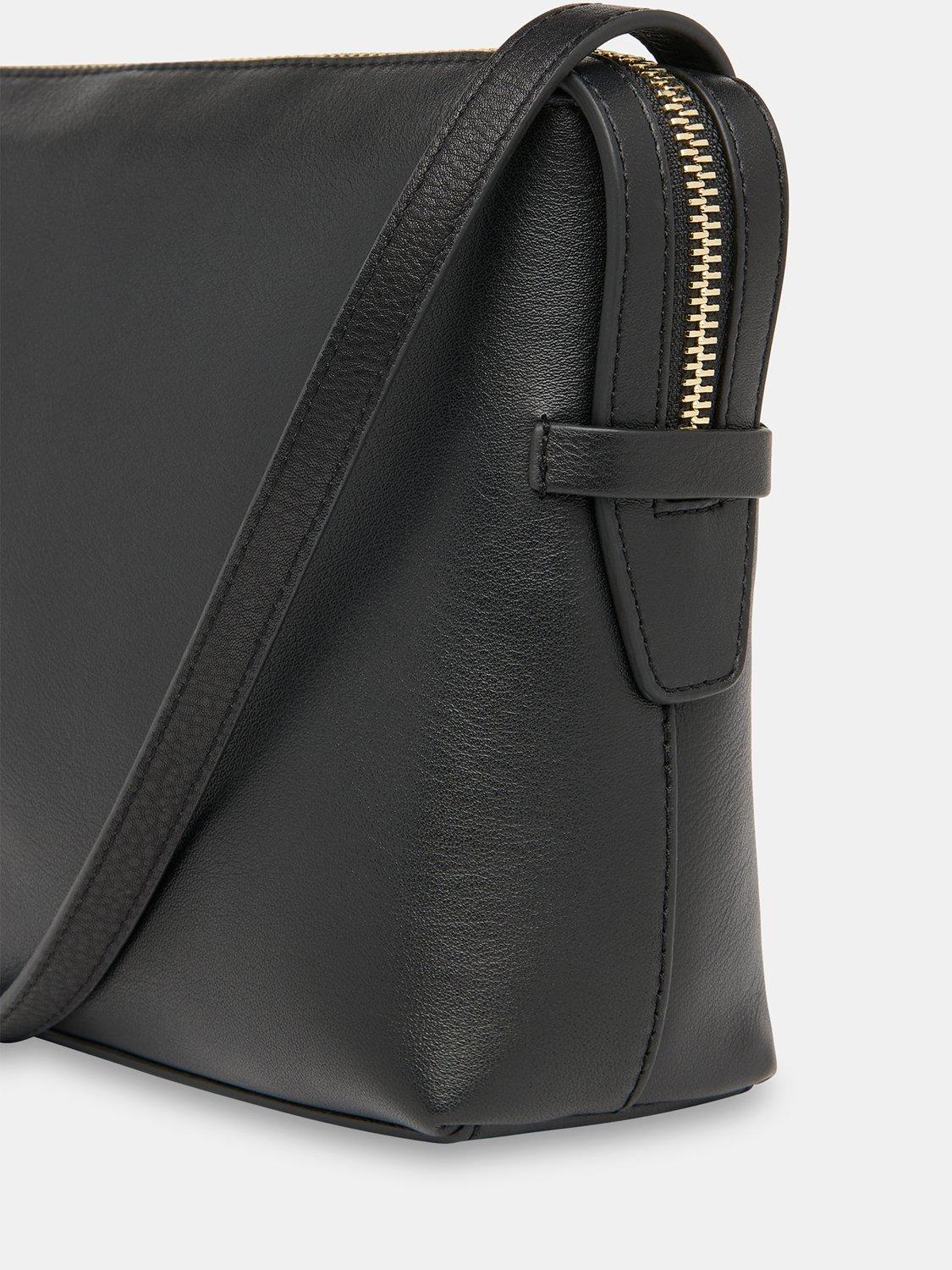 Product image 4 of 5, which shows Whistles Kaia Zip Top Leather Crossbody Bag, Black, One Size