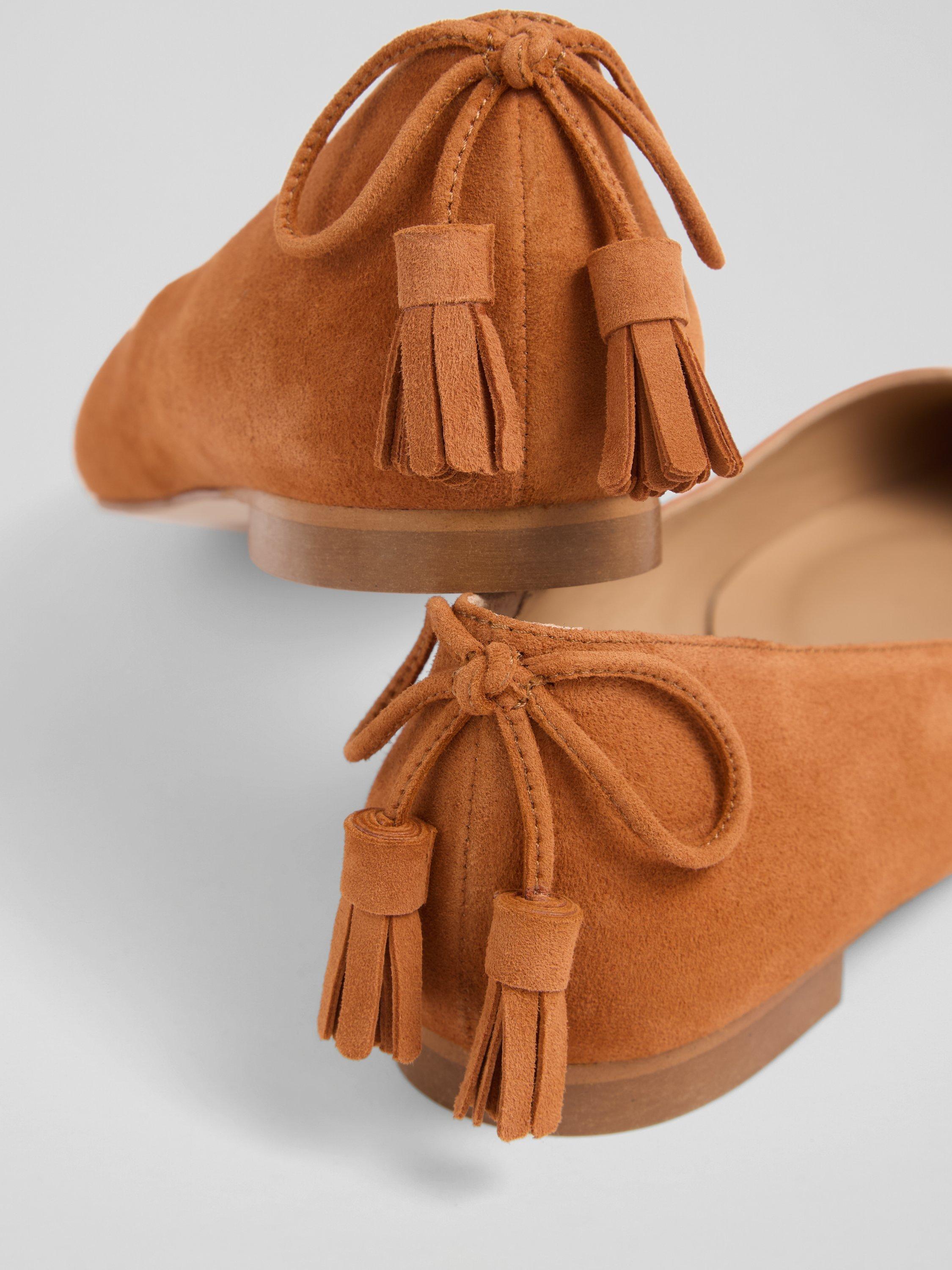 Product image 3 of 4, which shows L.K.Bennett Essie Suede Ballerina Pumps, Orange, 2