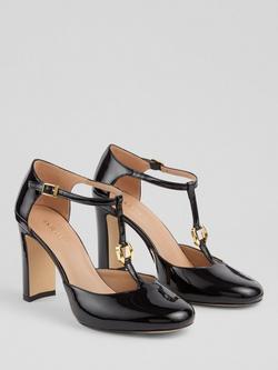 L.K.Bennett Almina Leather Mary Jane Court Shoes, Black - view 2, Black