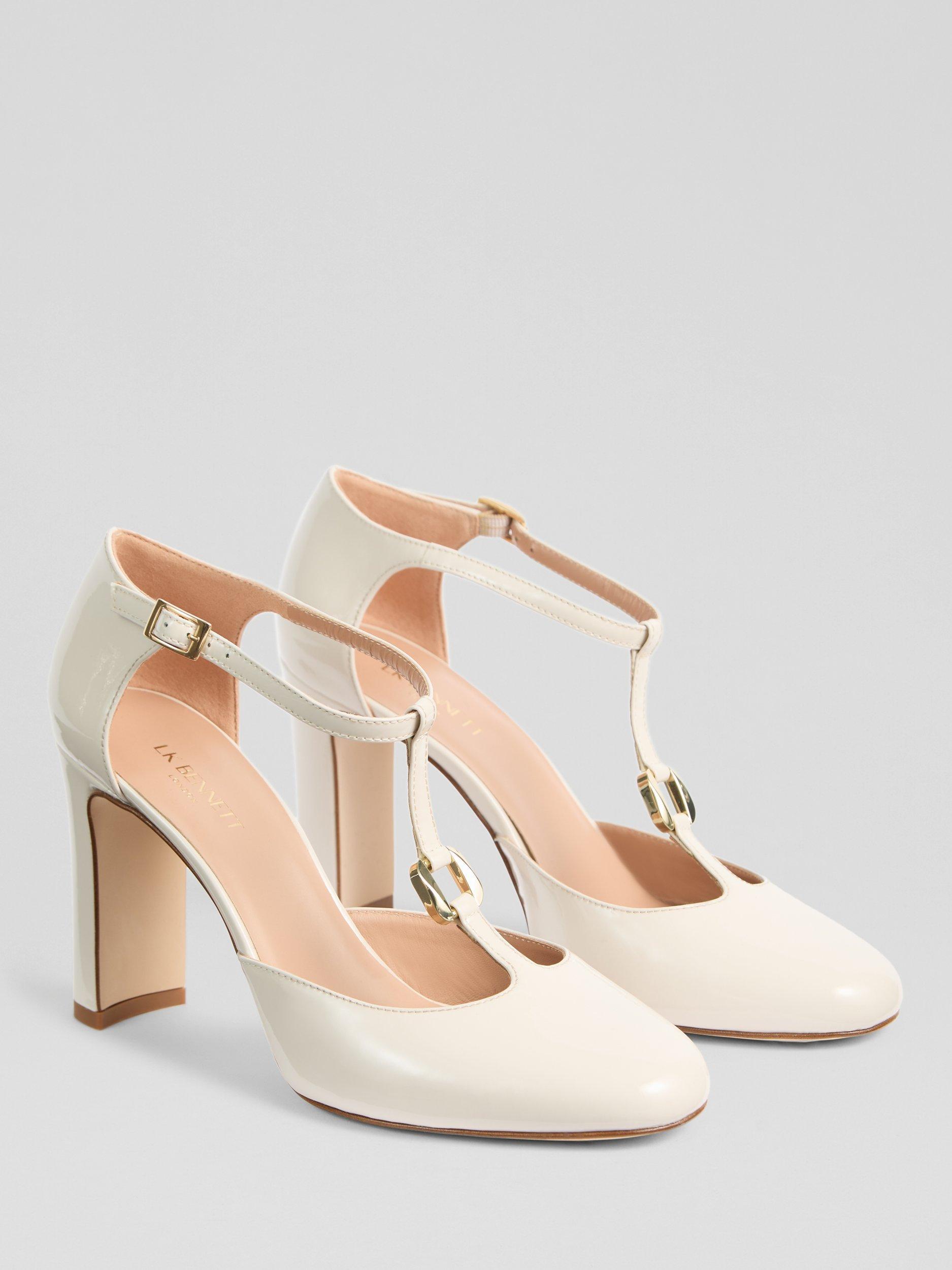 Product image 2 of 4, which shows L.K.Bennett Almina Leather Court Shoes, Ecru, 2