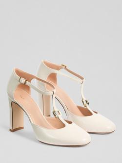 L.K.Bennett Almina Leather Court Shoes - view 2, Ecru