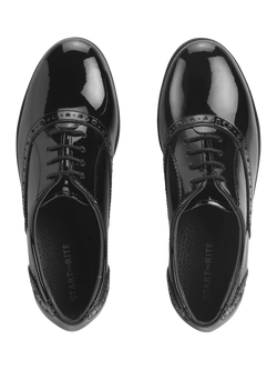 Start-Rite Kids' Hermonine Brogue School Shoes, Black Patent - view 2, Black Patent