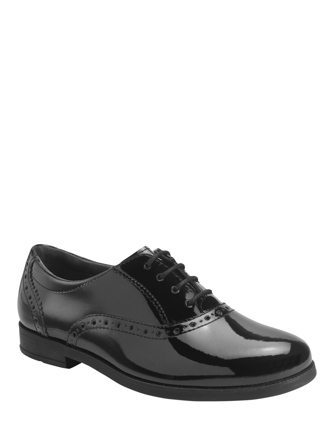 Start-Rite Kids' Hermonine Brogue School Shoes, Black Patent