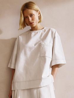 Albaray Relaxed Fit Denim T-Shirt, Ecru, Ecru