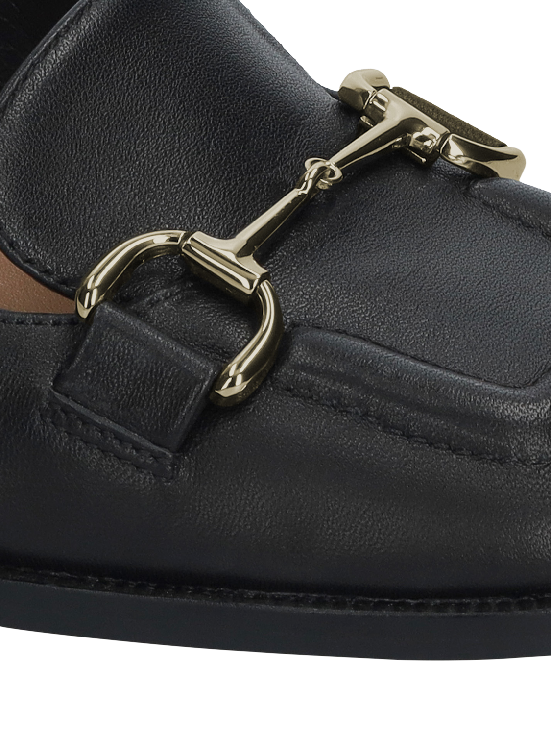 Product image 3 of 4, which shows Bibi Lou Block Heel Slingback Leather Loafers, Black, 4