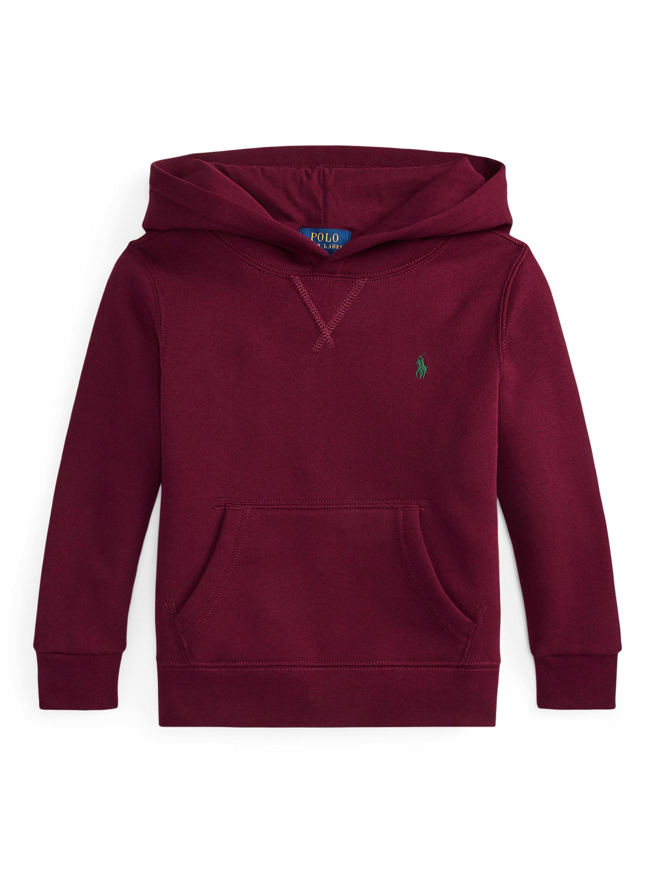 Product image 1 of 2, which shows Ralph Lauren Kids' Cotton Blend Polo Hoodie, Classic Wine, 2 years