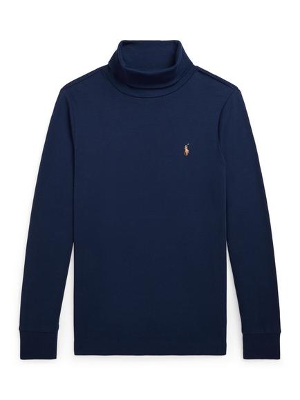 Ralph Lauren Kids' Cotton Long sleeved Turtleneck Jumper, Refined Navy