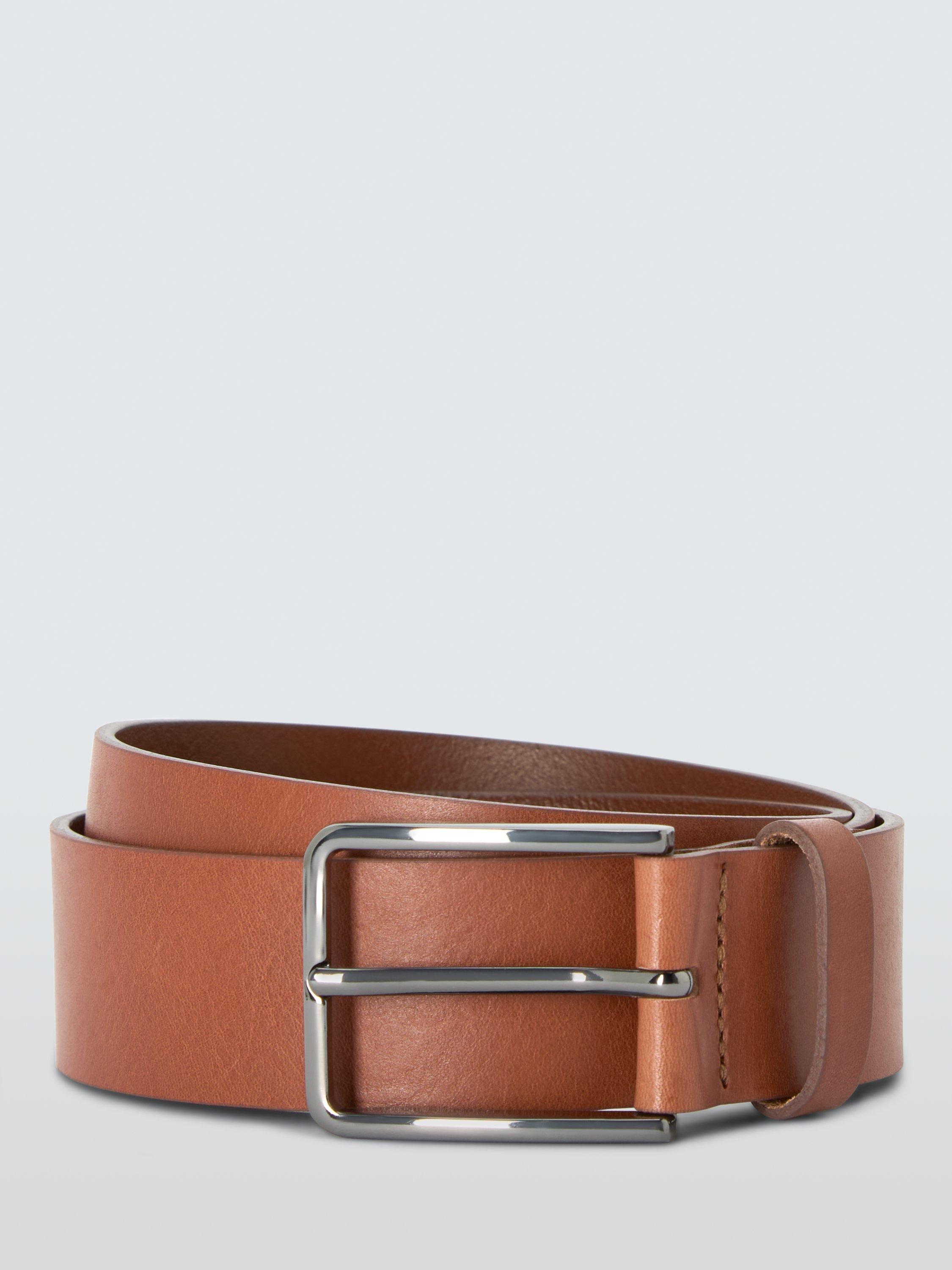 Product image 1 of 3, which shows John Lewis Leather Chinos Belt, Tan, S