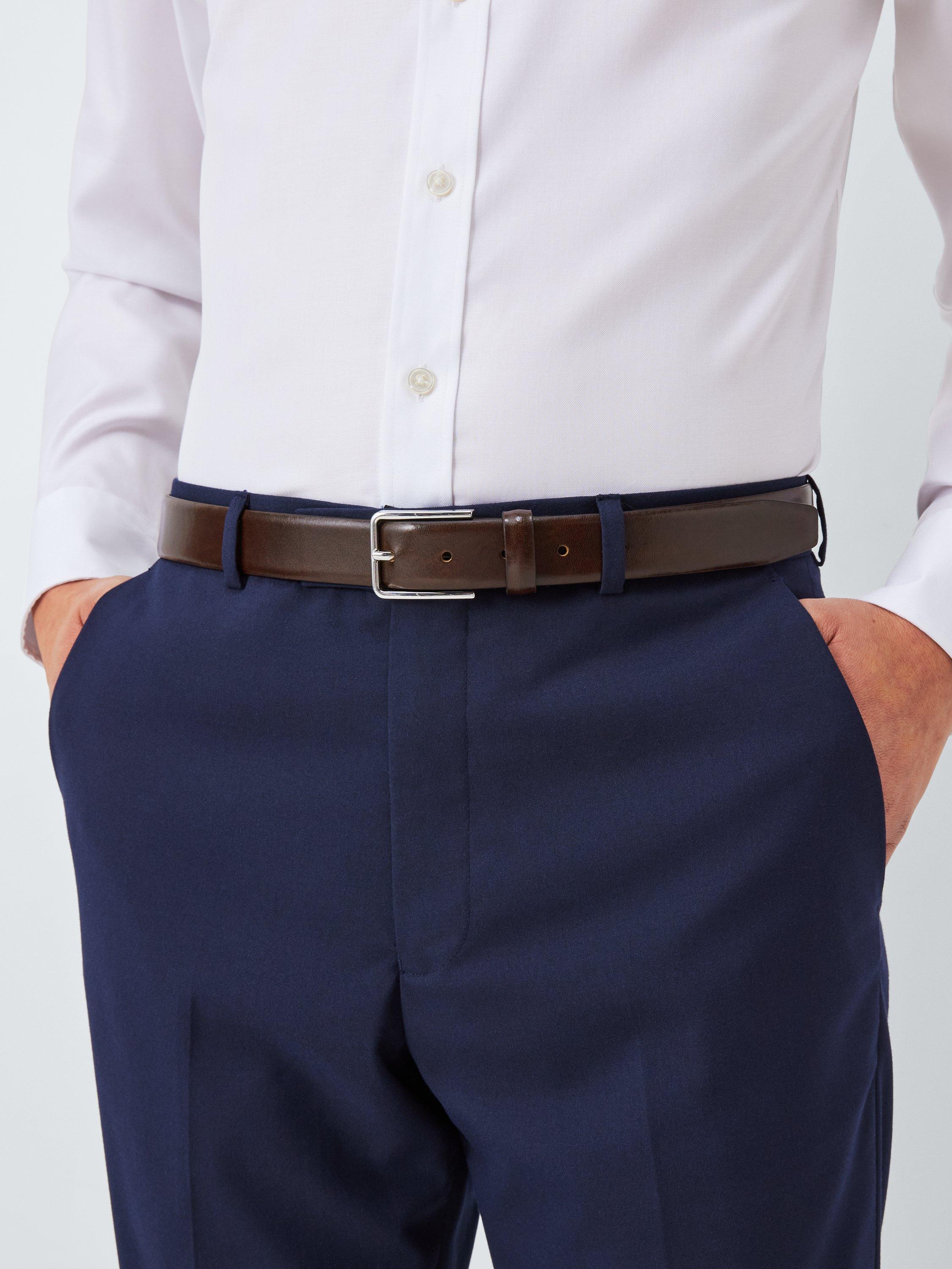 Product image 2 of 3, which shows John Lewis Leather Formal Belt, Dark Brown, S