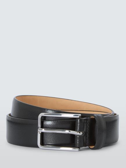 John Lewis Leather Formal Belt, Black