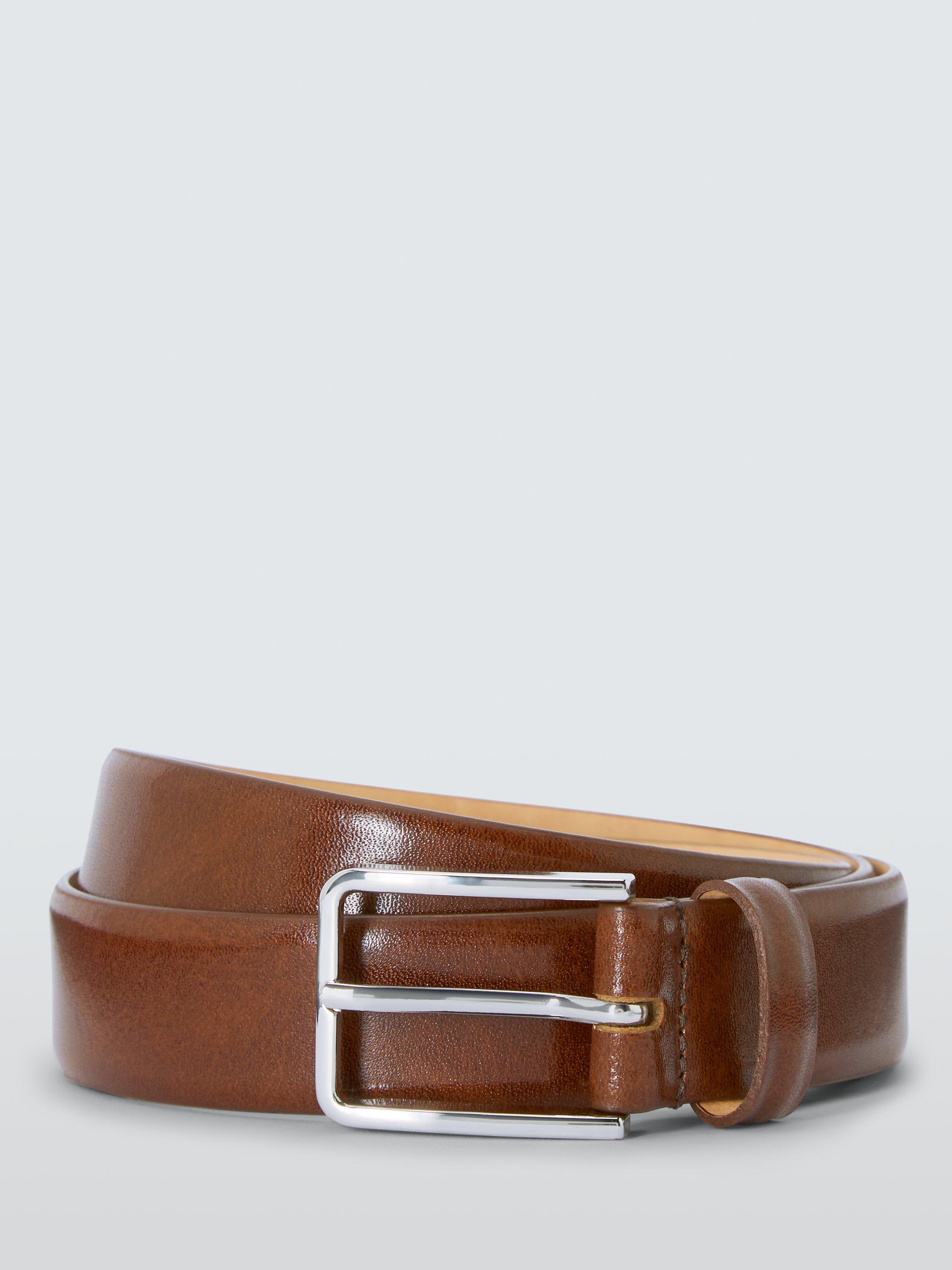 Product image 1 of 3, which shows John Lewis Leather Formal Belt, Tan, S
