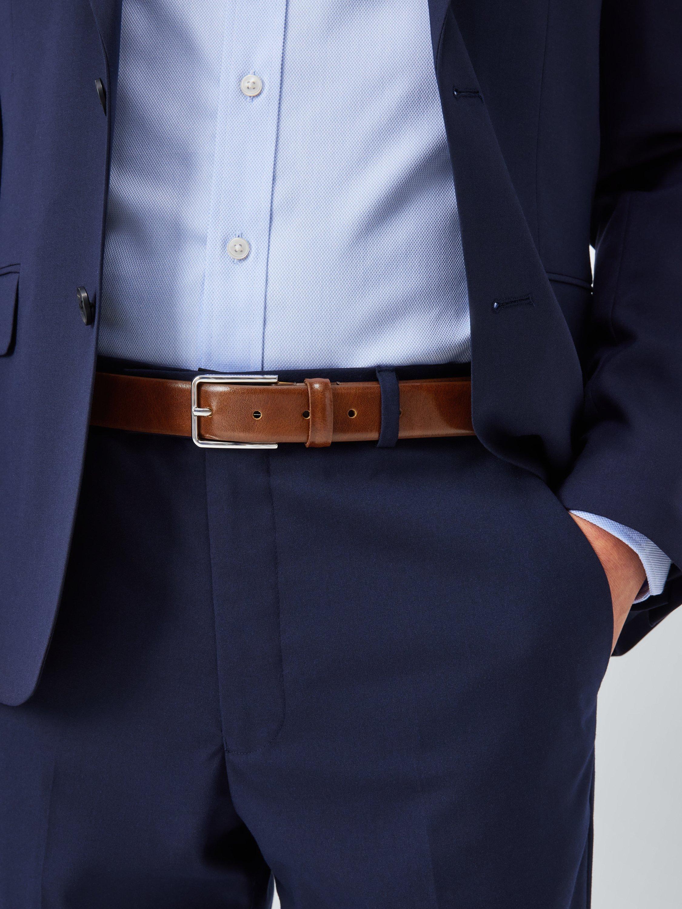 Product image 2 of 3, which shows John Lewis Leather Formal Belt, Tan, S