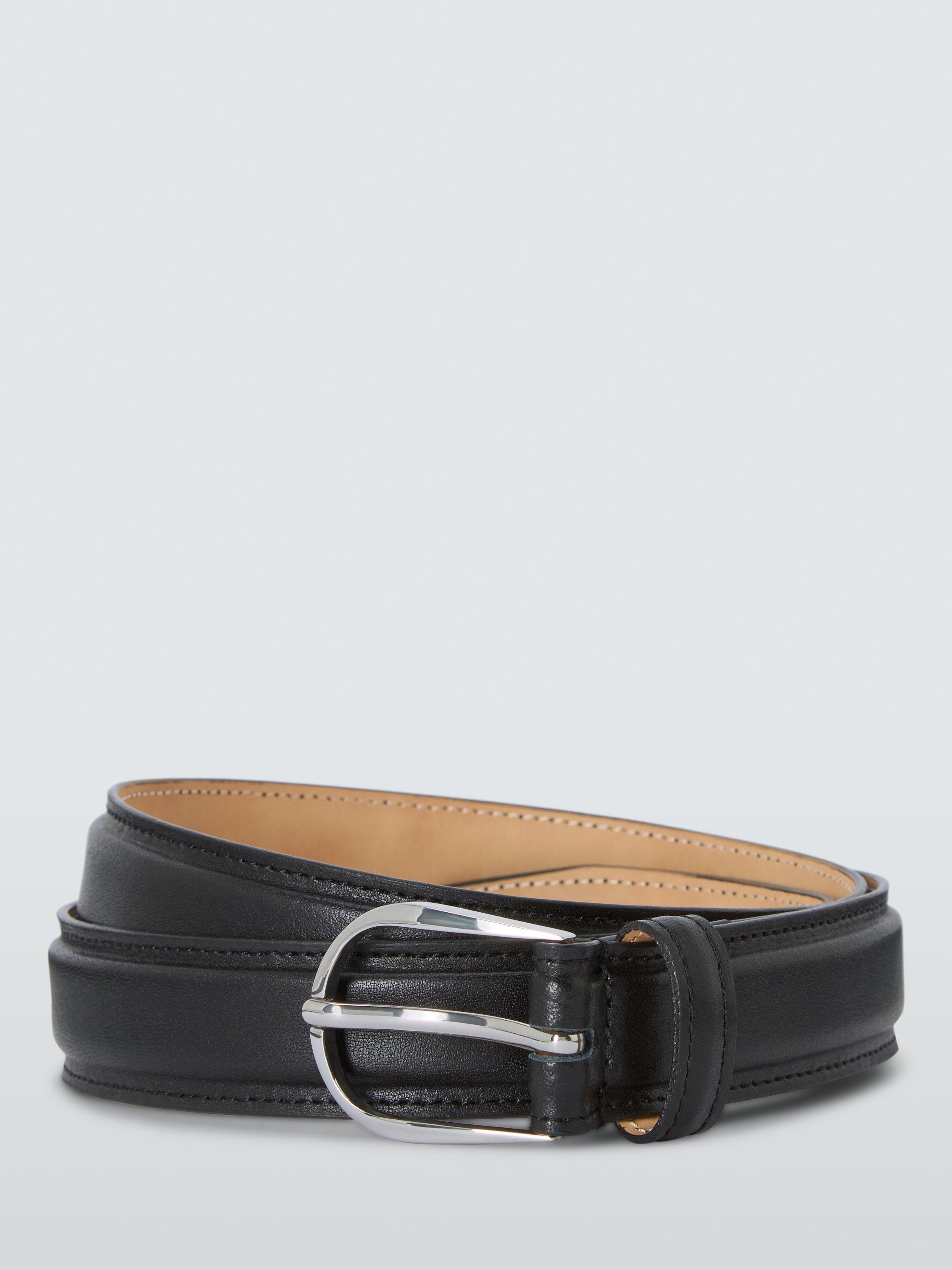 Product image 1 of 3, which shows John Lewis Leather Horseshoe Belt, Black, S