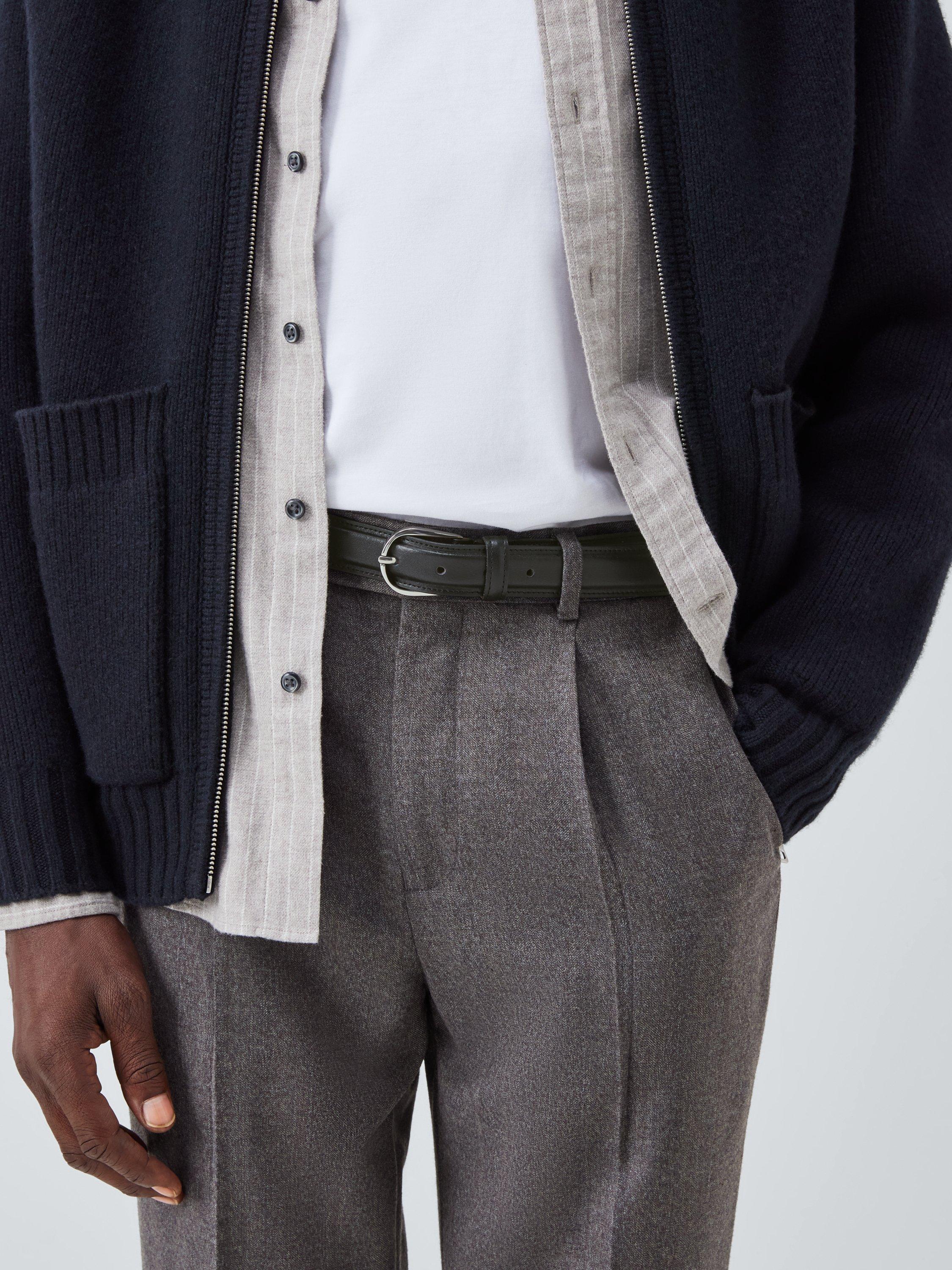 Product image 2 of 3, which shows John Lewis Leather Horseshoe Belt, Black, S