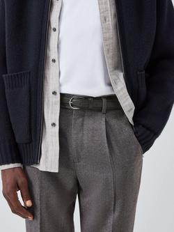 John Lewis Leather Horseshoe Belt - view 2, Black