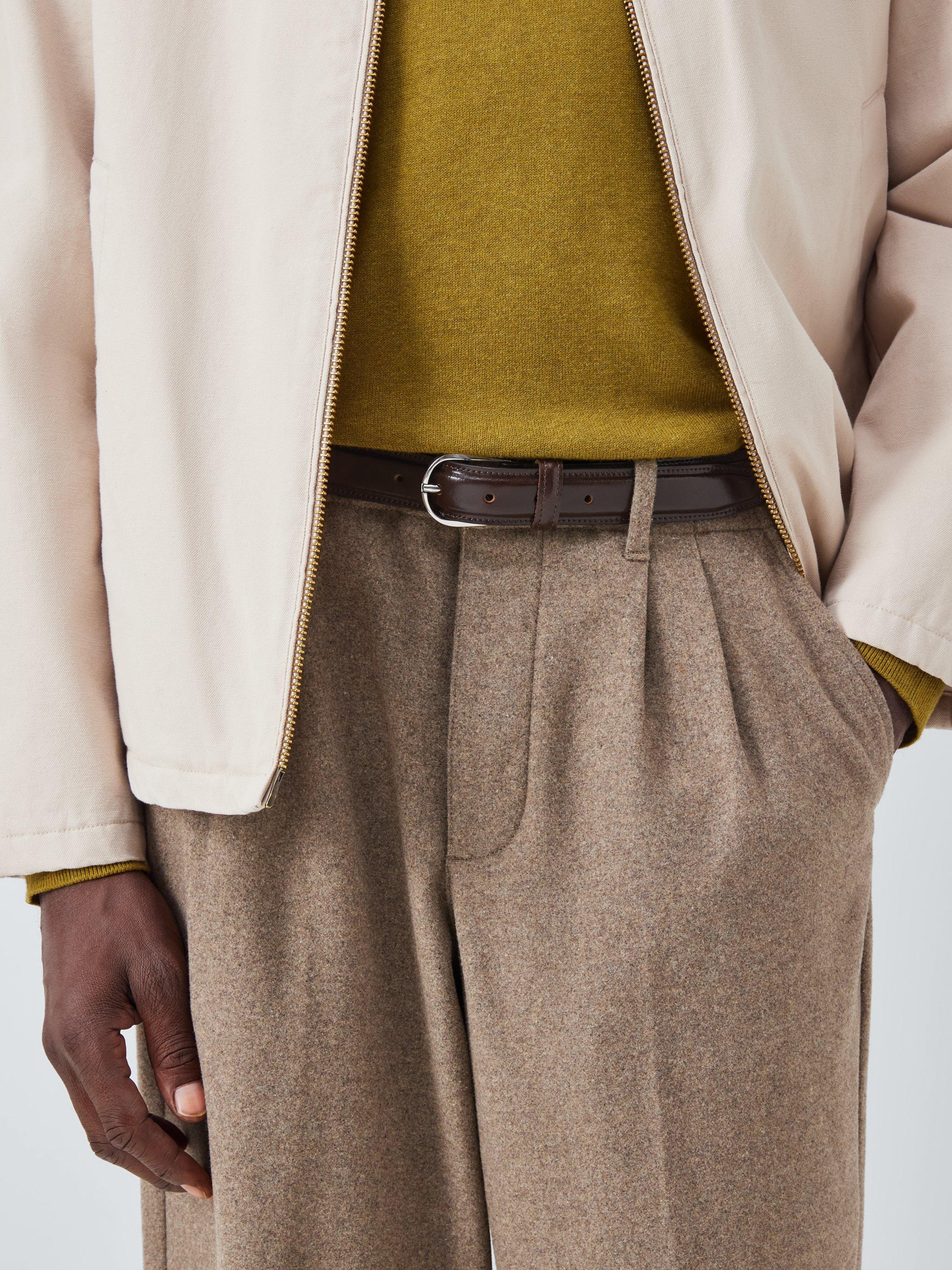 Product image 2 of 3, which shows John Lewis Leather Horseshoe Belt, Dark Brown, S