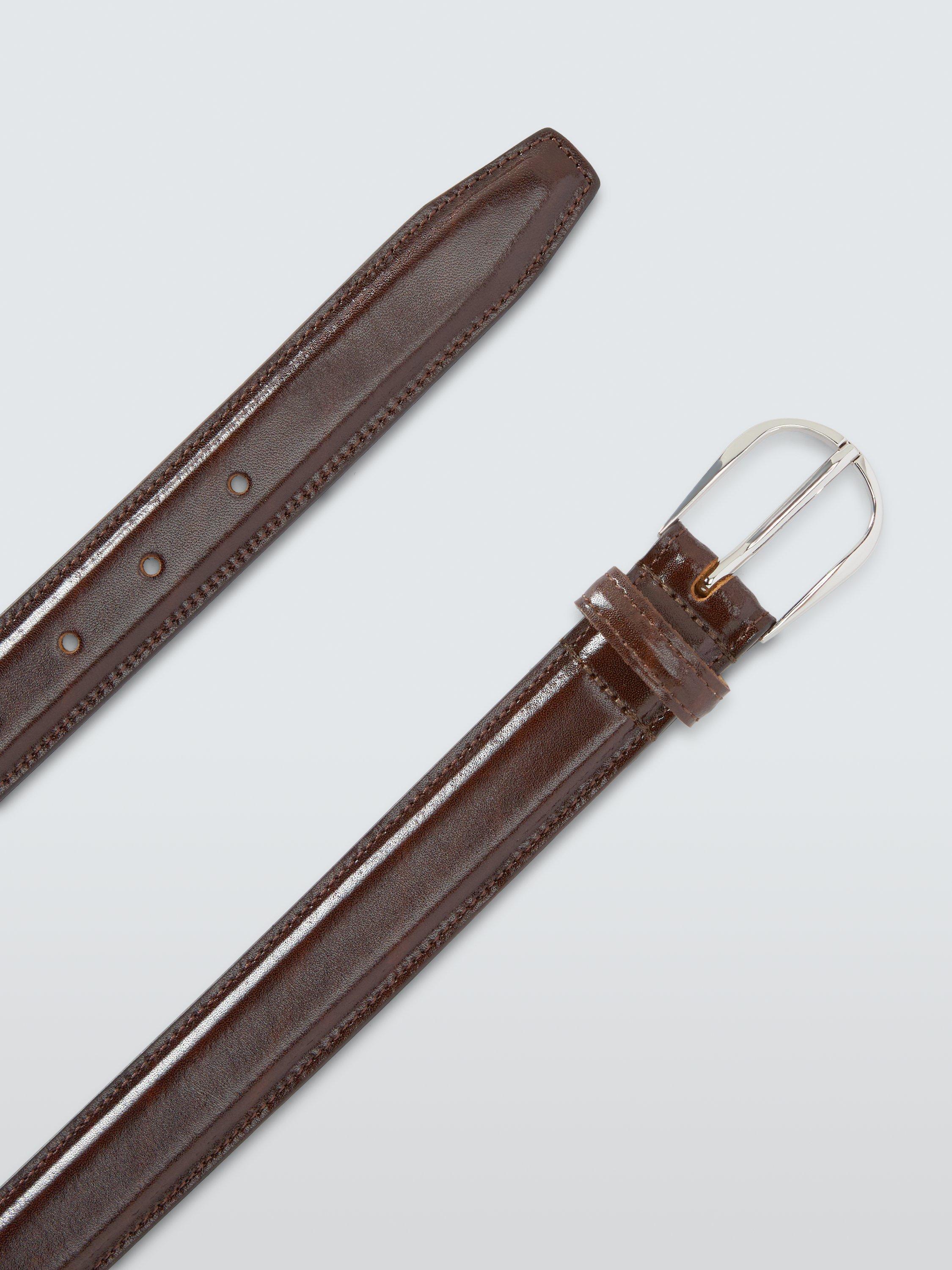 Product image 3 of 3, which shows John Lewis Leather Horseshoe Belt, Dark Brown, S