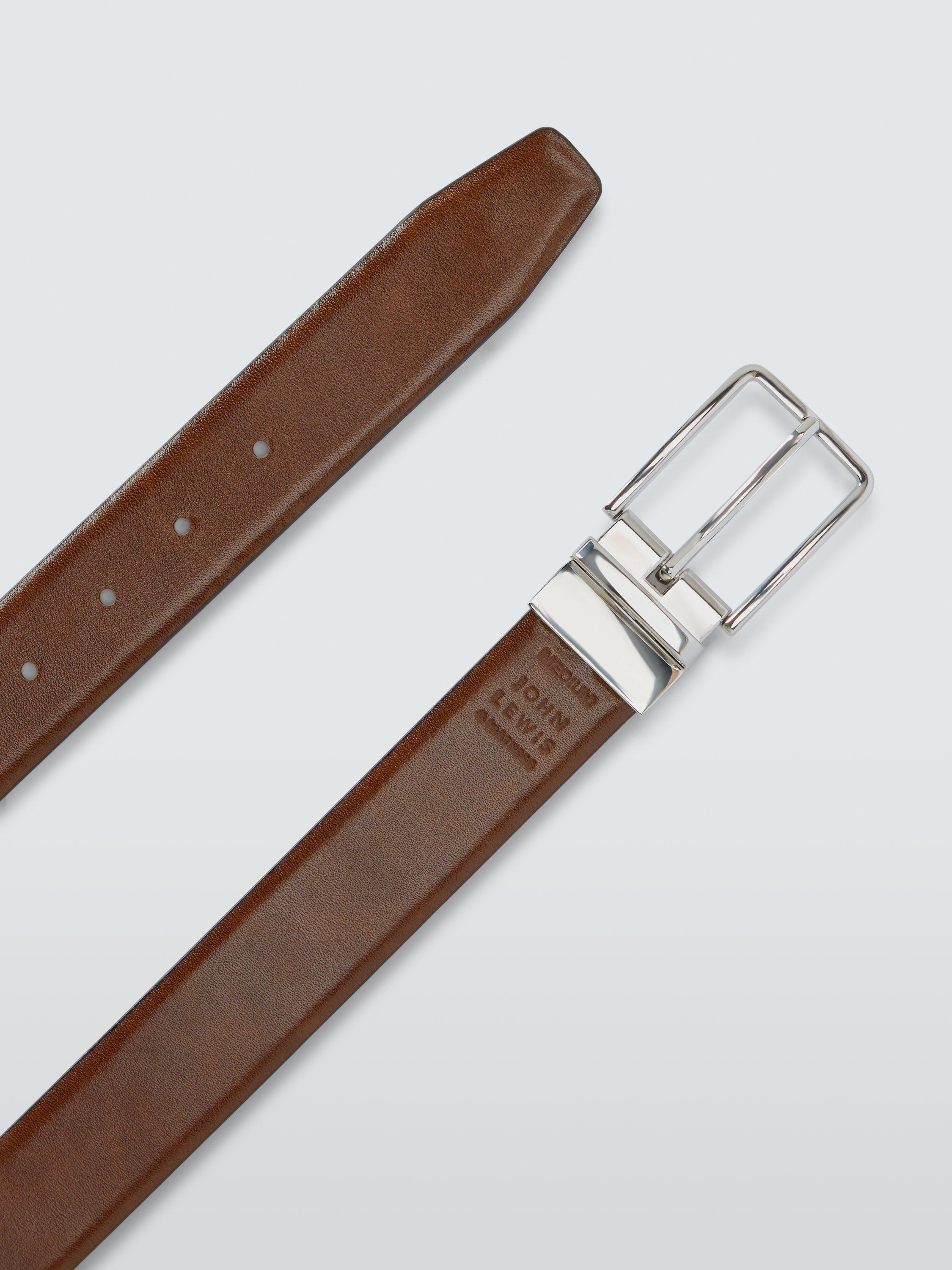 Product image 3 of 4, which shows John Lewis Leather Reversible Belt, Black / Brown, S