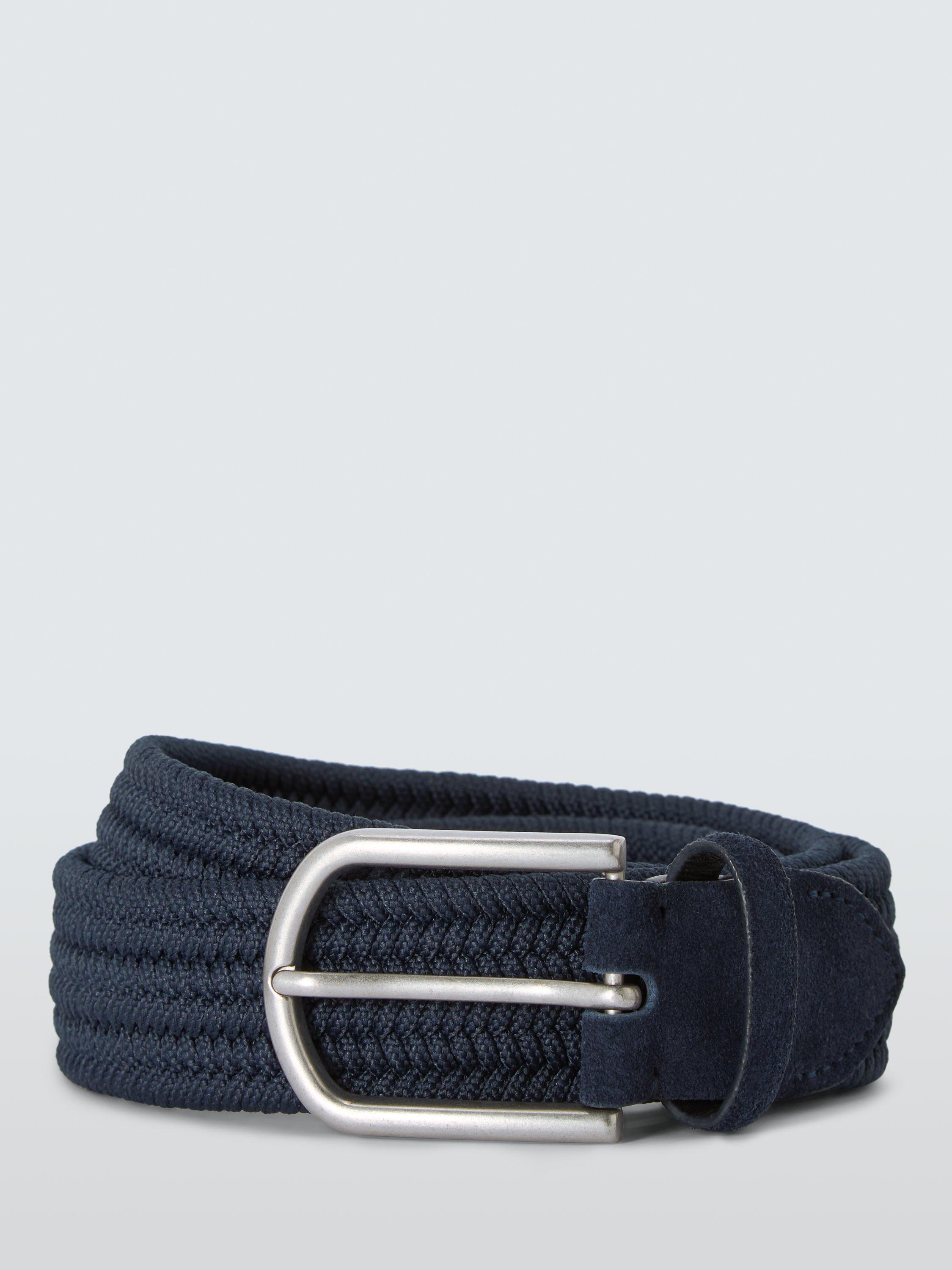 Product image 1 of 3, which shows John Lewis Faux Suede Woven Belt, Navy, S