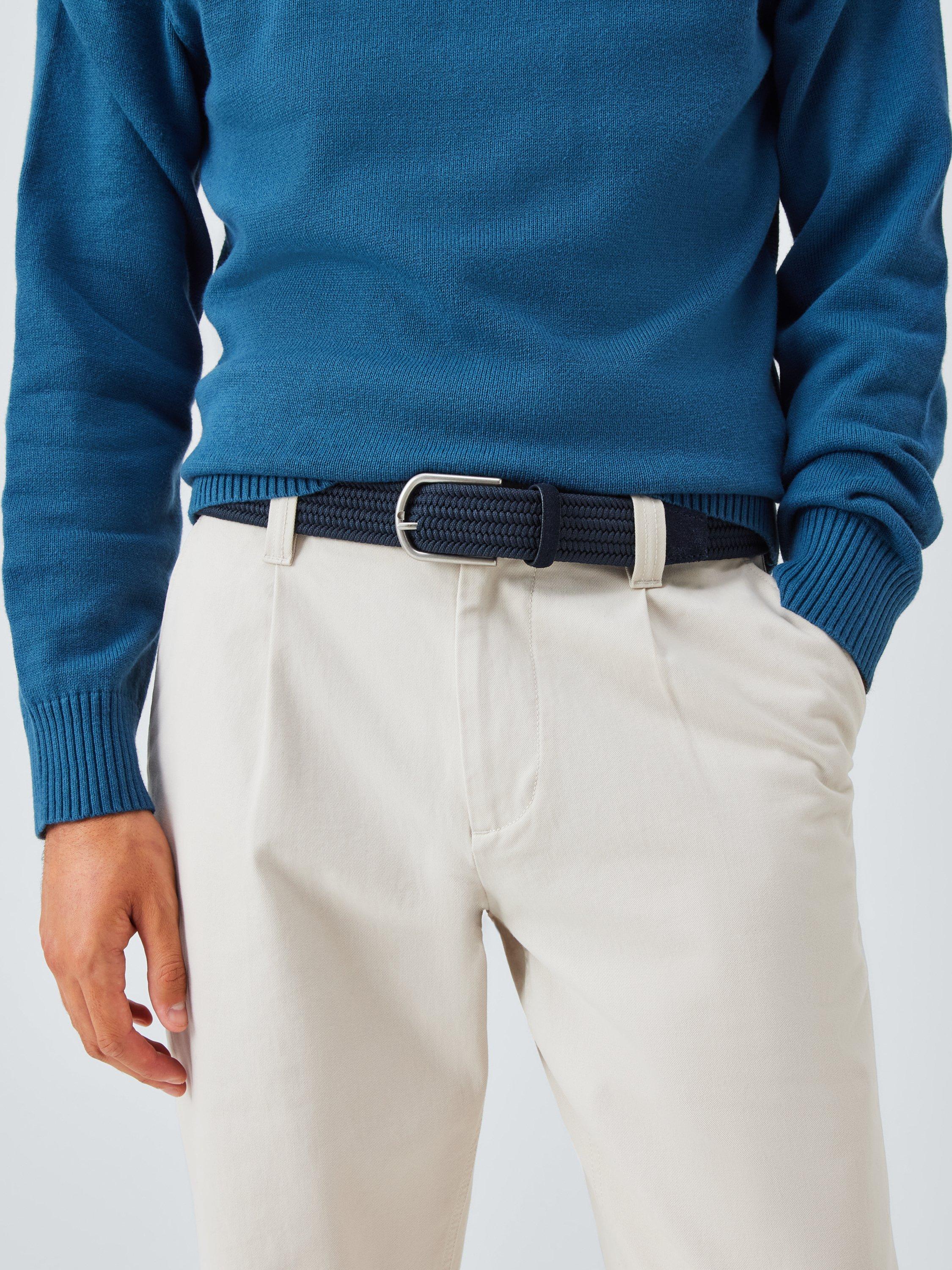 Product image 2 of 3, which shows John Lewis Faux Suede Woven Belt, Navy, S
