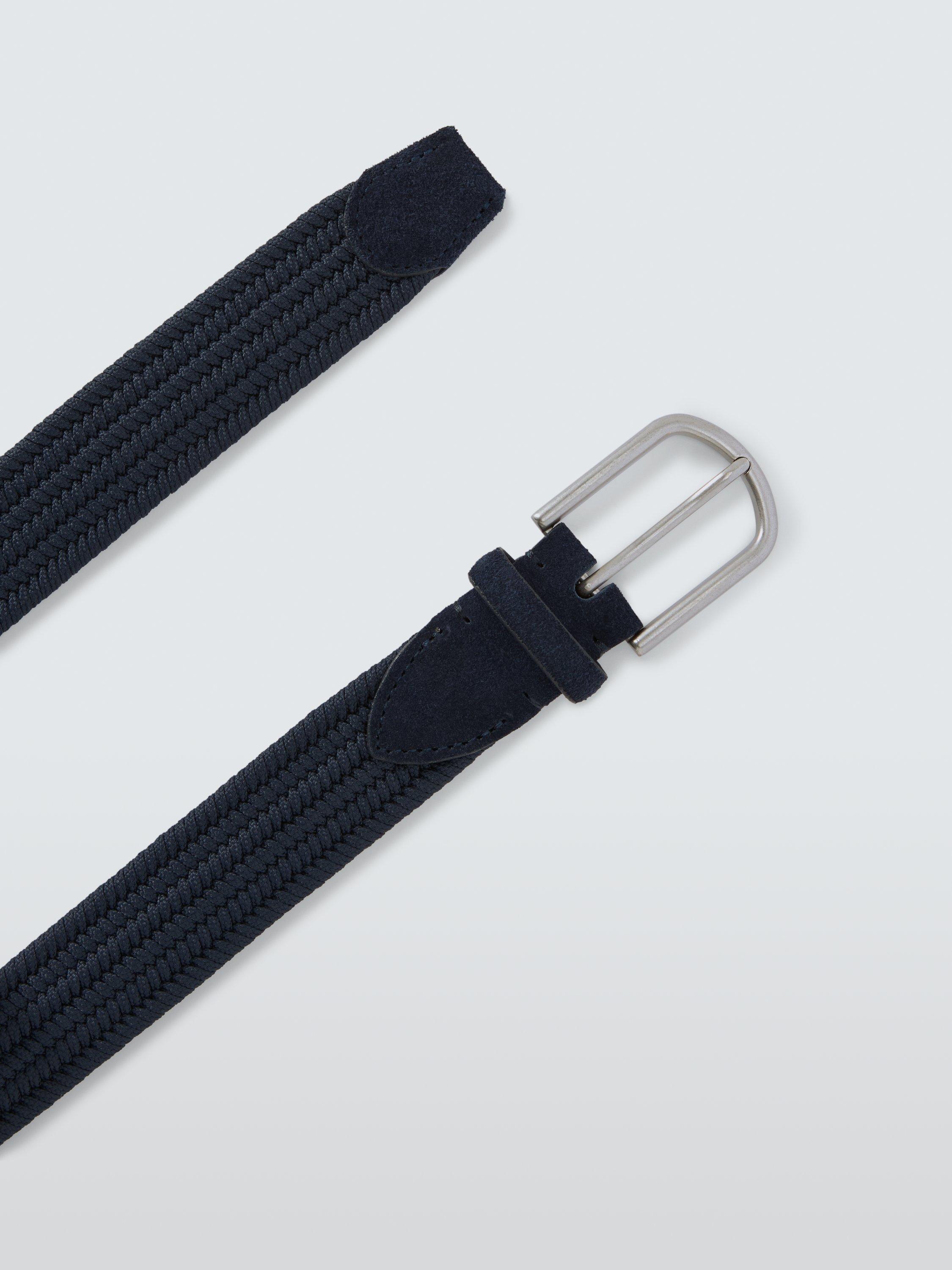 Product image 3 of 3, which shows John Lewis Faux Suede Woven Belt, Navy, S