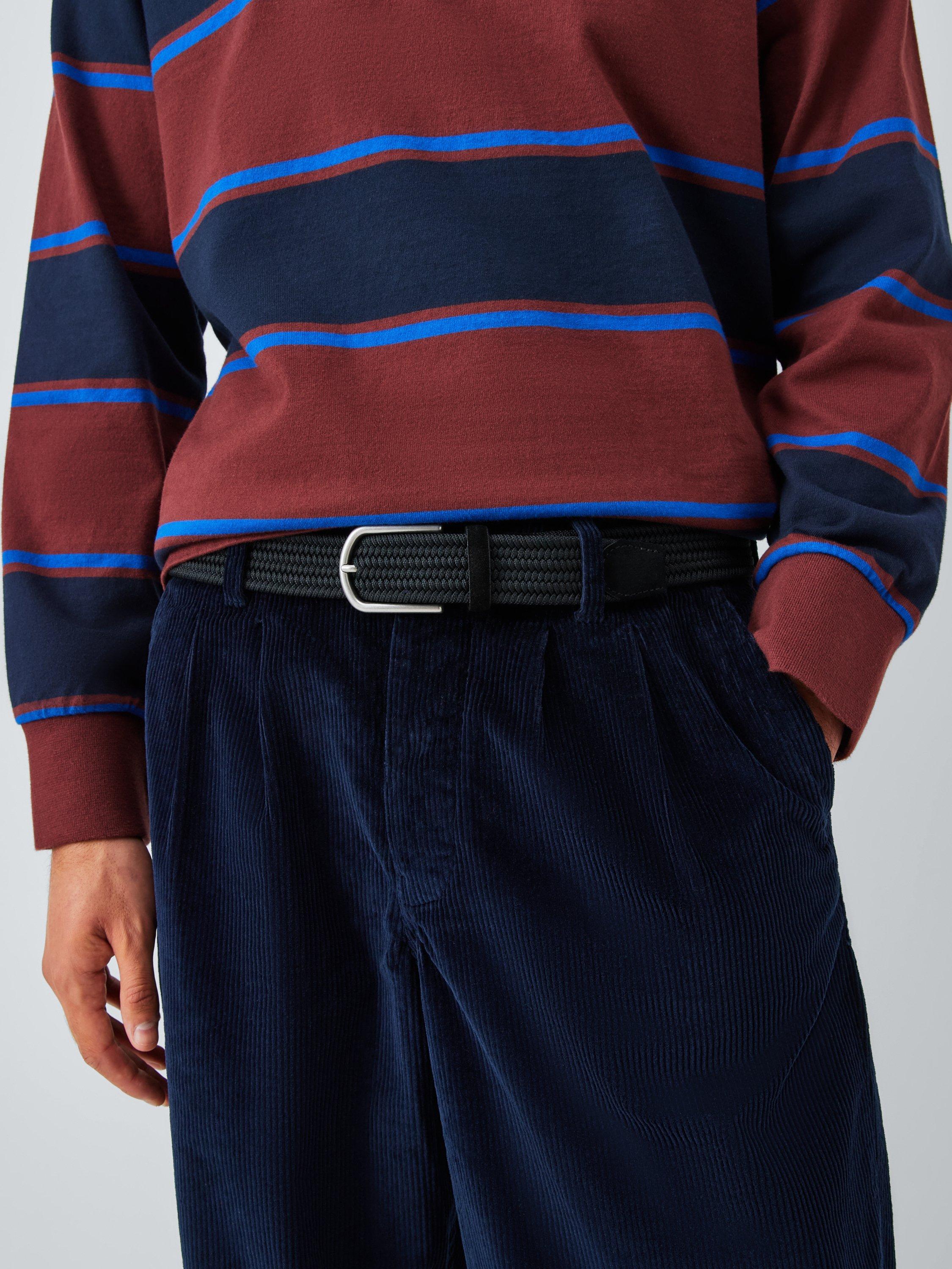 Product image 2 of 3, which shows John Lewis Faux Suede Woven Belt, Black, S