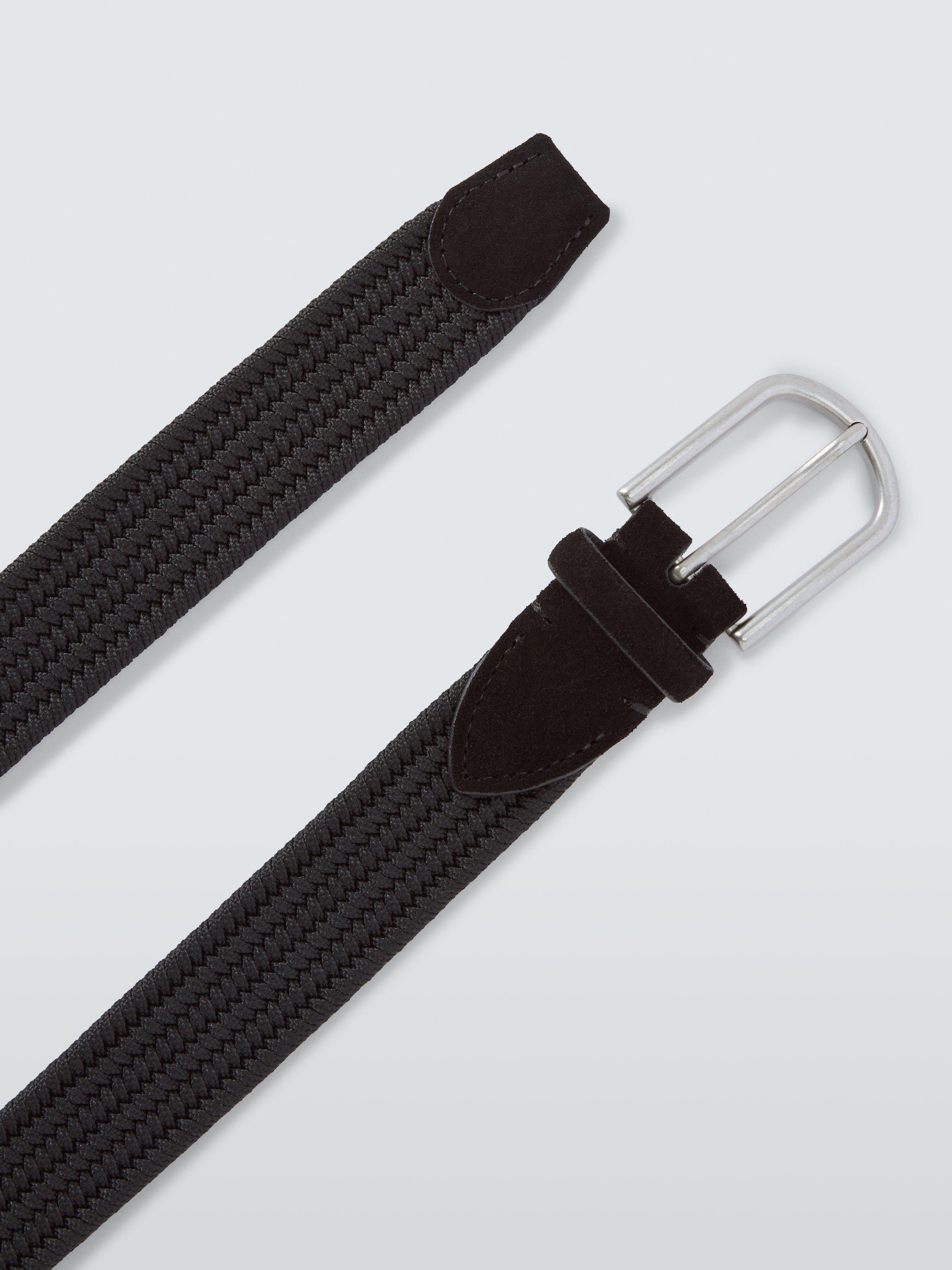 Product image 3 of 3, which shows John Lewis Faux Suede Woven Belt, Black, S