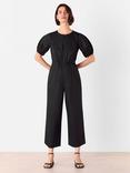 Whistles Broderie Poplin Jumpsuit, Black