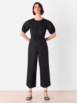 Whistles Broderie Poplin Jumpsuit, Black, Black